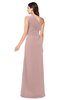 ColsBM Samantha Blush Pink Vintage A-line Asymmetric Neckline Sleeveless Half Backless Draped Plus Size Bridesmaid Dresses