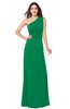 ColsBM Samantha Green Vintage A-line Asymmetric Neckline Sleeveless Half Backless Draped Plus Size Bridesmaid Dresses