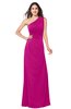 ColsBM Samantha Hot Pink Vintage A-line Asymmetric Neckline Sleeveless Half Backless Draped Plus Size Bridesmaid Dresses