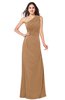 ColsBM Samantha Light Brown Vintage A-line Asymmetric Neckline Sleeveless Half Backless Draped Plus Size Bridesmaid Dresses