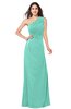 ColsBM Samantha Mint Green Vintage A-line Asymmetric Neckline Sleeveless Half Backless Draped Plus Size Bridesmaid Dresses