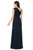ColsBM Samantha Navy Blue Vintage A-line Asymmetric Neckline Sleeveless Half Backless Draped Plus Size Bridesmaid Dresses