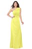 ColsBM Samantha Pale Yellow Vintage A-line Asymmetric Neckline Sleeveless Half Backless Draped Plus Size Bridesmaid Dresses