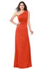 ColsBM Samantha Tangerine Tango Vintage A-line Asymmetric Neckline Sleeveless Half Backless Draped Plus Size Bridesmaid Dresses