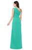 ColsBM Samantha Viridian Green Vintage A-line Asymmetric Neckline Sleeveless Half Backless Draped Plus Size Bridesmaid Dresses