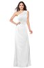 ColsBM Samantha White Vintage A-line Asymmetric Neckline Sleeveless Half Backless Draped Plus Size Bridesmaid Dresses