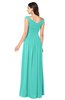 ColsBM Tatiana Blue Turquoise Antique A-line V-neck Sleeveless Pleated Plus Size Bridesmaid Dresses