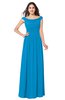 ColsBM Tatiana Cornflower Blue Antique A-line V-neck Sleeveless Pleated Plus Size Bridesmaid Dresses
