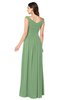ColsBM Tatiana Fair Green Antique A-line V-neck Sleeveless Pleated Plus Size Bridesmaid Dresses