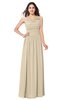 ColsBM Tatiana Novelle Peach Antique A-line V-neck Sleeveless Pleated Plus Size Bridesmaid Dresses