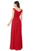ColsBM Tatiana Red Antique A-line V-neck Sleeveless Pleated Plus Size Bridesmaid Dresses