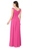 ColsBM Tatiana Rose Pink Antique A-line V-neck Sleeveless Pleated Plus Size Bridesmaid Dresses