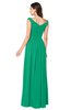 ColsBM Tatiana Sea Green Antique A-line V-neck Sleeveless Pleated Plus Size Bridesmaid Dresses