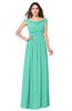ColsBM Tatiana Seafoam Green Antique A-line V-neck Sleeveless Pleated Plus Size Bridesmaid Dresses