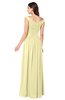 ColsBM Tatiana Soft Yellow Antique A-line V-neck Sleeveless Pleated Plus Size Bridesmaid Dresses