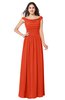 ColsBM Tatiana Tangerine Tango Antique A-line V-neck Sleeveless Pleated Plus Size Bridesmaid Dresses