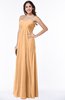 ColsBM Crystal Apricot Plain Empire Sleeveless Chiffon Ruching Plus Size Bridesmaid Dresses