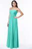 ColsBM Crystal Blue Turquoise Plain Empire Sleeveless Chiffon Ruching Plus Size Bridesmaid Dresses