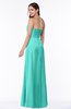 ColsBM Crystal Blue Turquoise Plain Empire Sleeveless Chiffon Ruching Plus Size Bridesmaid Dresses