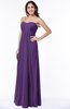ColsBM Crystal Dark Purple Plain Empire Sleeveless Chiffon Ruching Plus Size Bridesmaid Dresses