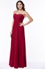 ColsBM Crystal Dark Red Plain Empire Sleeveless Chiffon Ruching Plus Size Bridesmaid Dresses