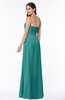 ColsBM Crystal Emerald Green Plain Empire Sleeveless Chiffon Ruching Plus Size Bridesmaid Dresses