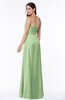 ColsBM Crystal Sage Green Plain Empire Sleeveless Chiffon Ruching Plus Size Bridesmaid Dresses