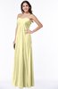 ColsBM Crystal Soft Yellow Plain Empire Sleeveless Chiffon Ruching Plus Size Bridesmaid Dresses
