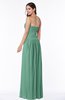 ColsBM Kira Beryl Green Elegant Sleeveless Half Backless Chiffon Floor Length Pleated Plus Size Bridesmaid Dresses