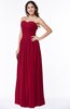 ColsBM Kira Dark Red Elegant Sleeveless Half Backless Chiffon Floor Length Pleated Plus Size Bridesmaid Dresses