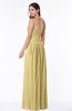 ColsBM Kira Gold Elegant Sleeveless Half Backless Chiffon Floor Length Pleated Plus Size Bridesmaid Dresses