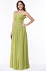 ColsBM Kira Linden Green Elegant Sleeveless Half Backless Chiffon Floor Length Pleated Plus Size Bridesmaid Dresses