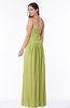 ColsBM Kira Linden Green Elegant Sleeveless Half Backless Chiffon Floor Length Pleated Plus Size Bridesmaid Dresses