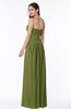 ColsBM Kira Olive Green Elegant Sleeveless Half Backless Chiffon Floor Length Pleated Plus Size Bridesmaid Dresses