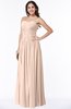 ColsBM Kira Peach Puree Elegant Sleeveless Half Backless Chiffon Floor Length Pleated Plus Size Bridesmaid Dresses