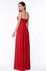 ColsBM Kira Red Elegant Sleeveless Half Backless Chiffon Floor Length Pleated Plus Size Bridesmaid Dresses