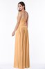 ColsBM Kira Salmon Buff Elegant Sleeveless Half Backless Chiffon Floor Length Pleated Plus Size Bridesmaid Dresses