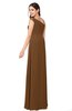 ColsBM Molly Brown Plain A-line Sleeveless Half Backless Floor Length Plus Size Bridesmaid Dresses