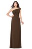 ColsBM Molly Chocolate Brown Plain A-line Sleeveless Half Backless Floor Length Plus Size Bridesmaid Dresses