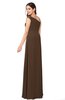 ColsBM Molly Chocolate Brown Plain A-line Sleeveless Half Backless Floor Length Plus Size Bridesmaid Dresses