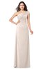 ColsBM Molly Cream Pink Plain A-line Sleeveless Half Backless Floor Length Plus Size Bridesmaid Dresses