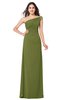 ColsBM Molly Olive Green Plain A-line Sleeveless Half Backless Floor Length Plus Size Bridesmaid Dresses