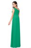 ColsBM Molly Pepper Green Plain A-line Sleeveless Half Backless Floor Length Plus Size Bridesmaid Dresses