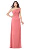 ColsBM Molly Shell Pink Plain A-line Sleeveless Half Backless Floor Length Plus Size Bridesmaid Dresses