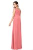 ColsBM Molly Shell Pink Plain A-line Sleeveless Half Backless Floor Length Plus Size Bridesmaid Dresses