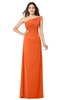 ColsBM Molly Tangerine Plain A-line Sleeveless Half Backless Floor Length Plus Size Bridesmaid Dresses