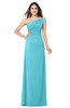 ColsBM Molly Turquoise Plain A-line Sleeveless Half Backless Floor Length Plus Size Bridesmaid Dresses