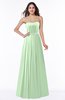 ColsBM Georgia Light Green Classic A-line Strapless Sleeveless Chiffon Plus Size Bridesmaid Dresses