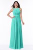 ColsBM Alicia Blue Turquoise Glamorous A-line Thick Straps Sleeveless Chiffon Sash Plus Size Bridesmaid Dresses