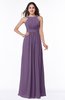 ColsBM Alicia Eggplant Glamorous A-line Thick Straps Sleeveless Chiffon Sash Plus Size Bridesmaid Dresses